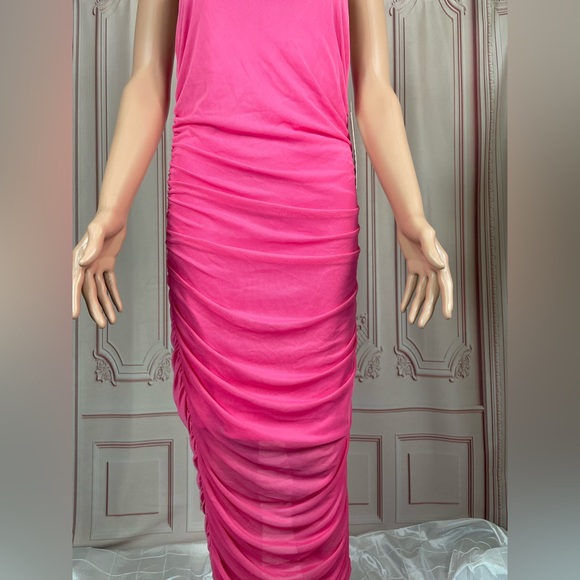 ALMOST FAMOUS Womens Pink Chain Strap Sleeveless Midi Sheath Dress Juniors XL - Picture 11 of 13